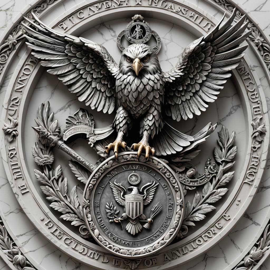 Silver Eagle Sculpture Lifting Scales of Justice