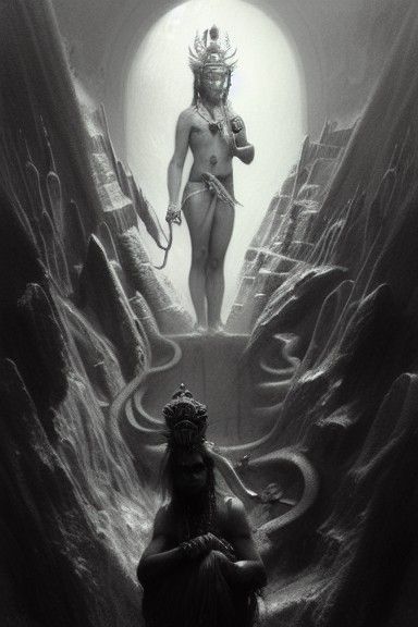 Sinister Charcoal Portrait: Shiva, Queen of Ice