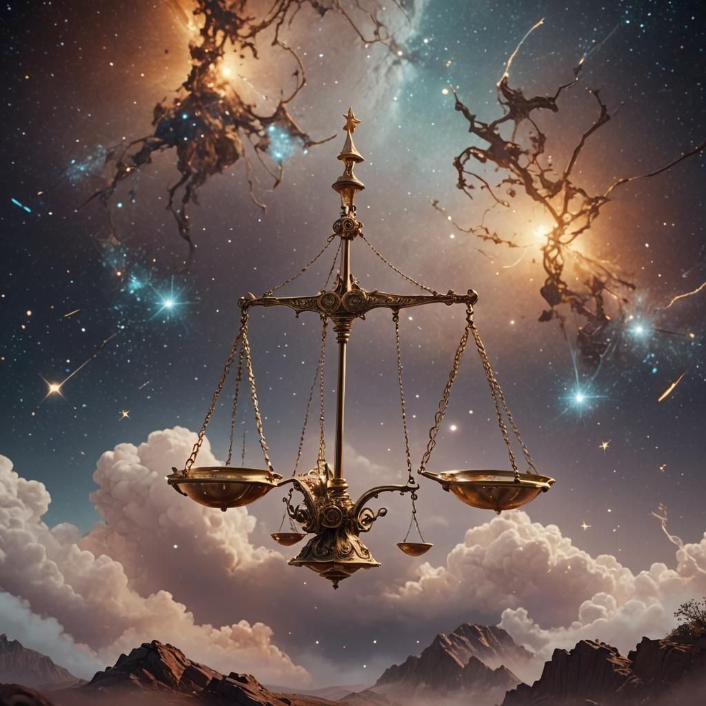 Libra Constellation: Detailed Matte Painting in Deep Color