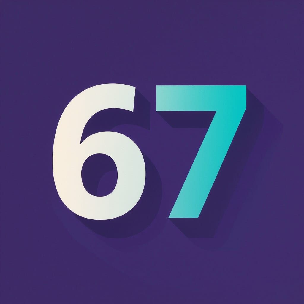 Modern Vector Sign Featuring Numbers 6 7