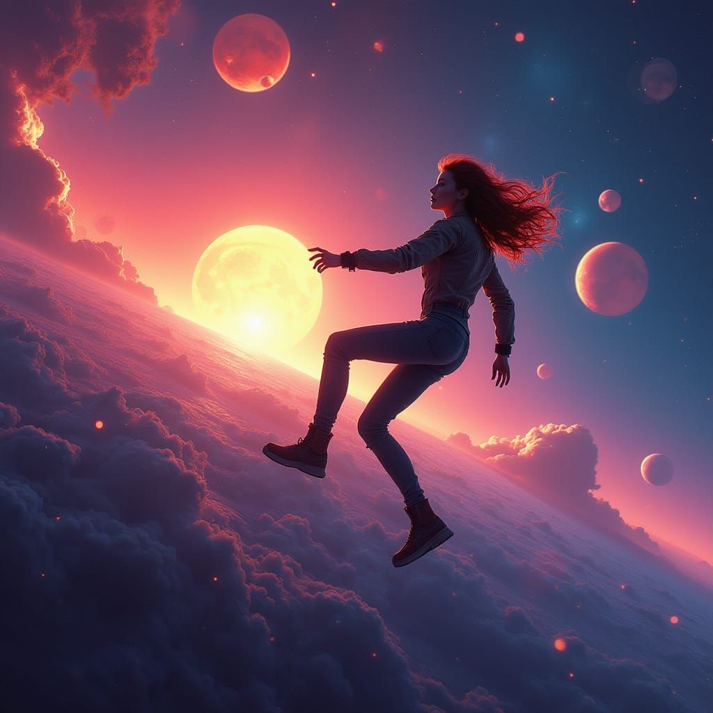 Space Explorer in Neon Galaxy