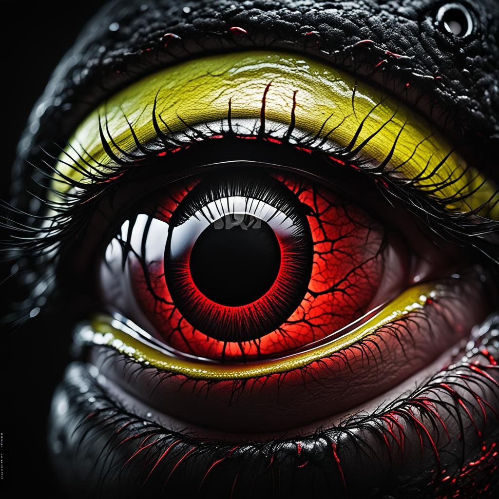 Ominous Yellow Eye in Gothic Dark Fantasy Style