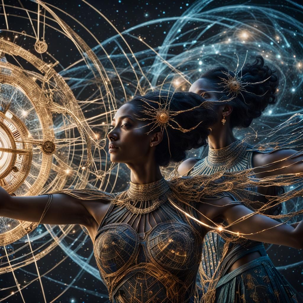 Cosmic Entities Orchestrating Time's Symphony