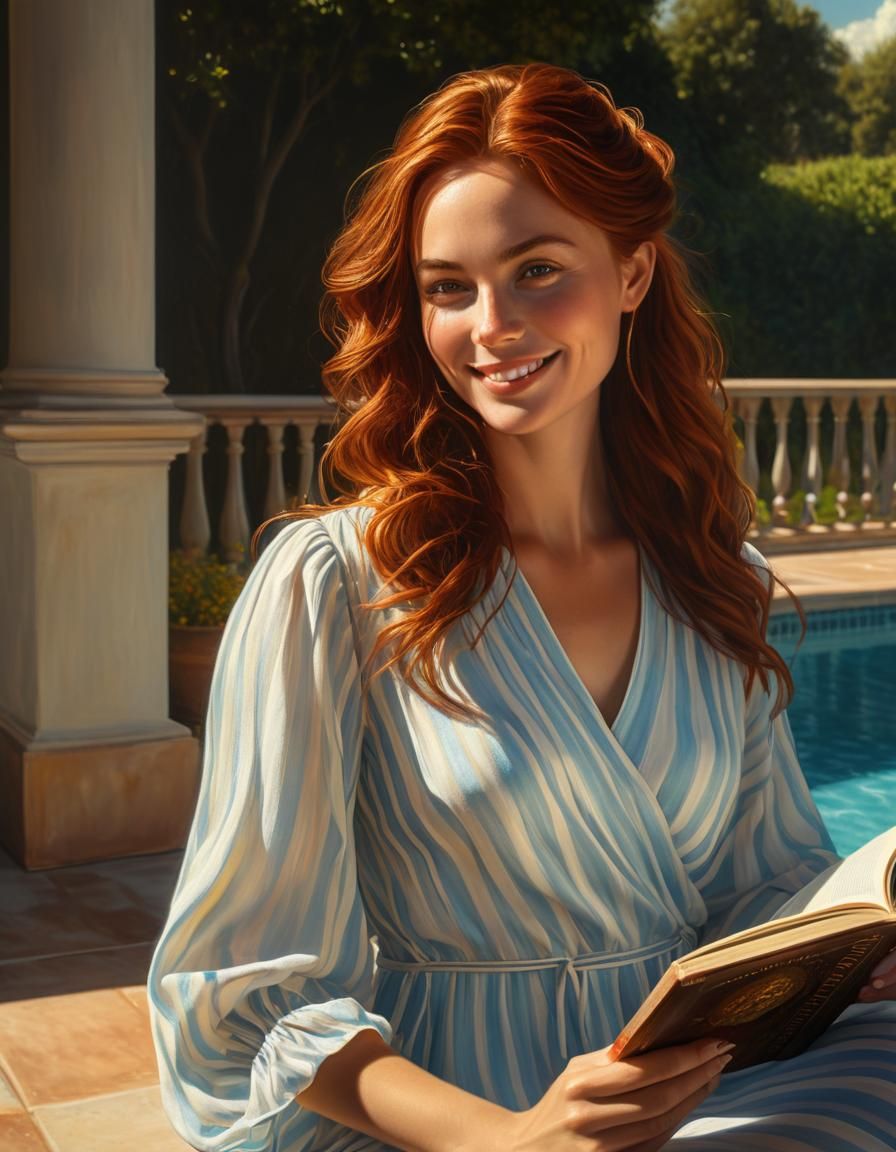 Chiaroscuro Oil Painting of Woman Reading