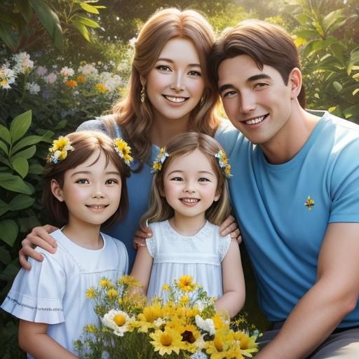 Australian Family Portrait in a Secret Garden