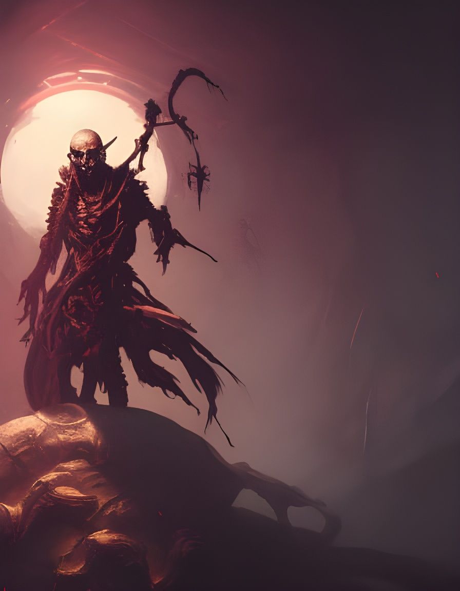 Skull Warlock Dark Fantasy Concept Art