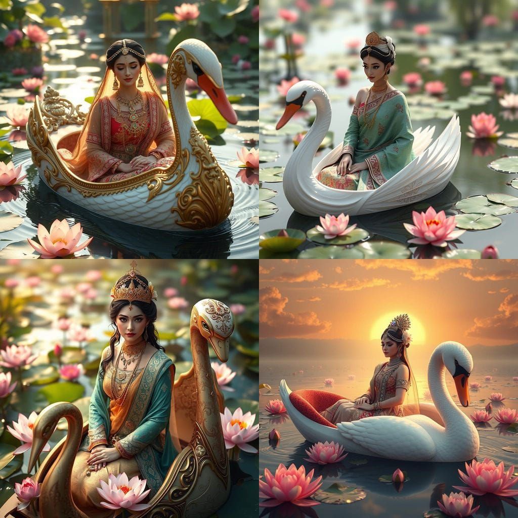 Exotic Indian Princess Surrounded by Serenity