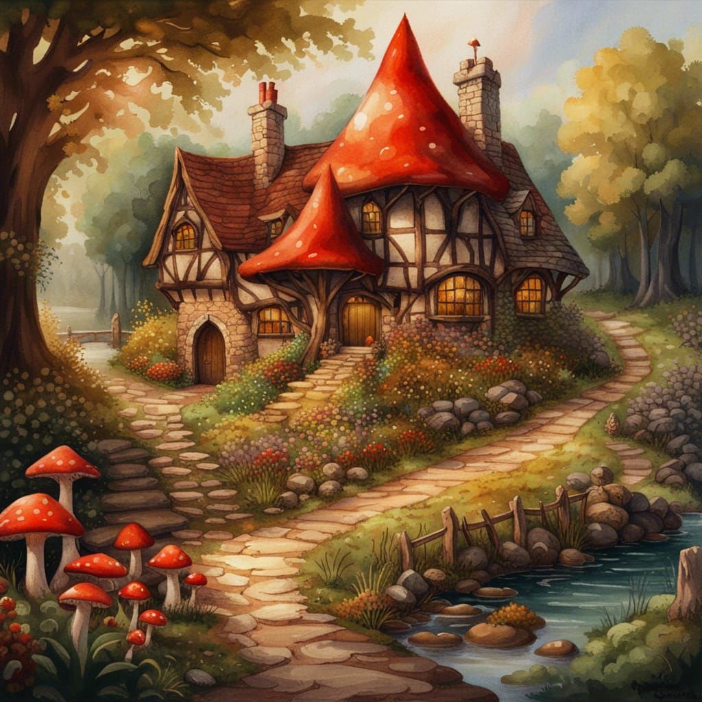 High Gothic Cottage Restaurant in Dark Fantasy Style