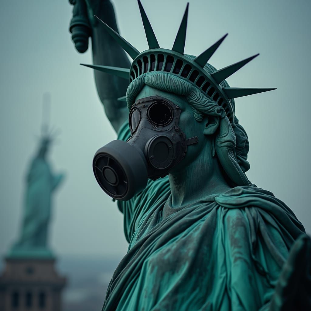 Statue of Liberty in a Gritty, Hyperrealistic Portrait