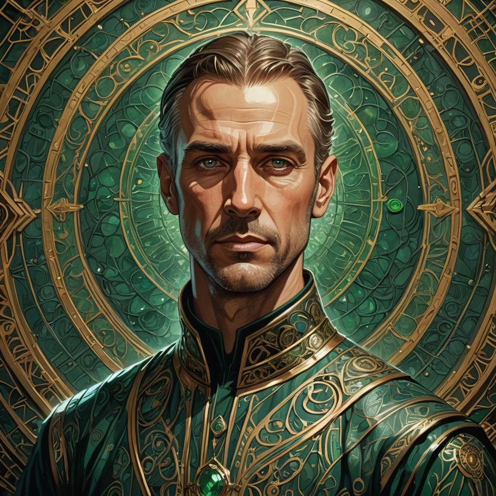 Elegant Portrait in Art Nouveau Style