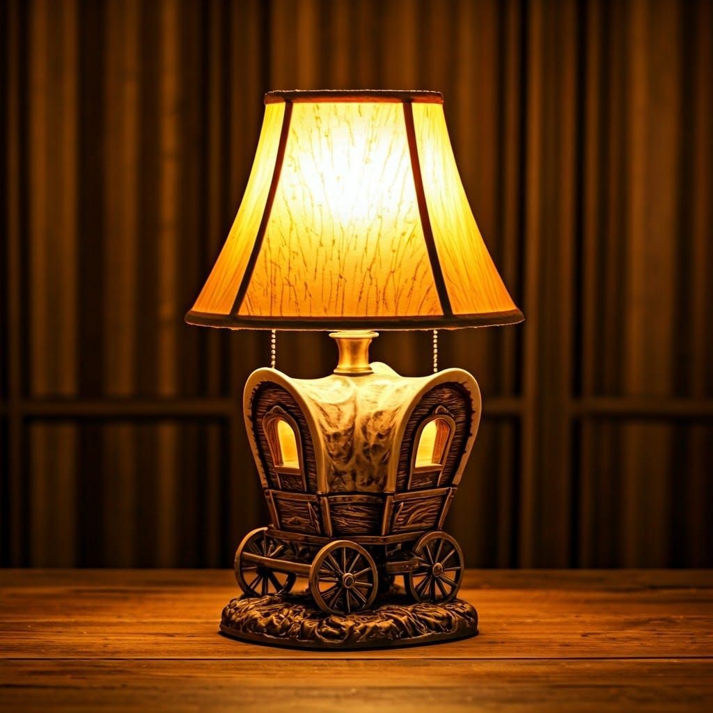 Whimsical Horse-Drawn Wagon Table Lamp