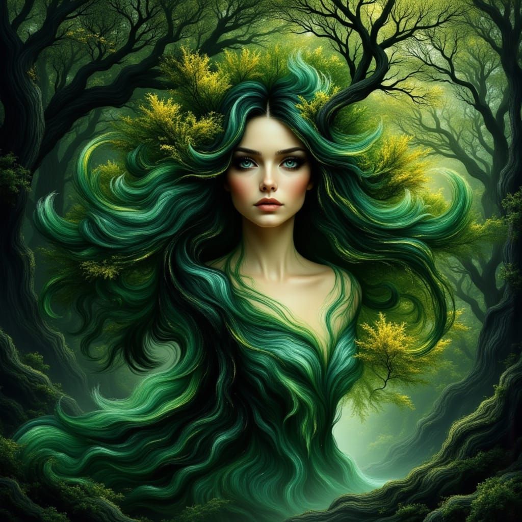 Elemental Fae Witch in Graffiti Art Style