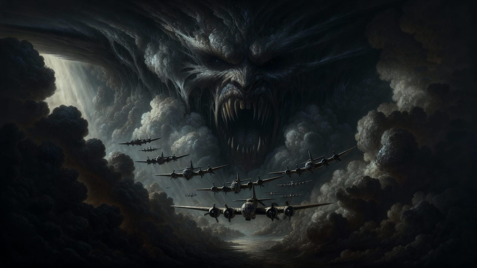 WWII Bombers Face Monstrous Cloud Maw