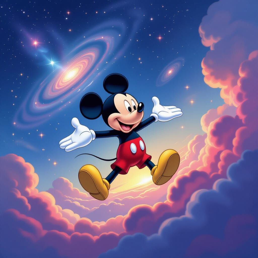 Mickey Mouse Soars Through Cosmic Nebulae