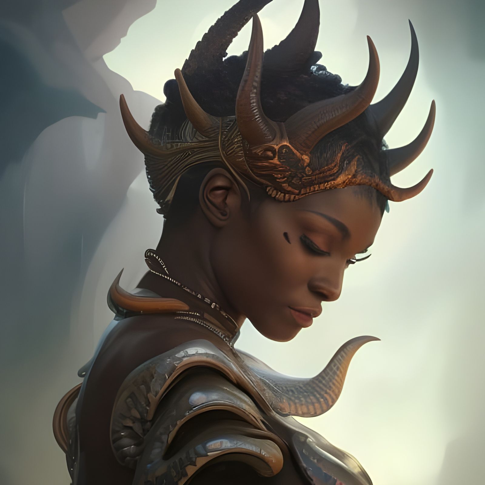 Dragon Sorceress Portrait in Hyperdetailed Fantasy Art Style