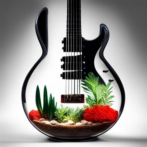 Aquarium Guitar: Fish and Plants in Acrylic