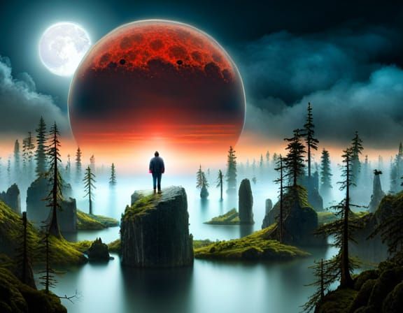 Glowing Orb Illuminates Forest: Sci-Fi Fantasy Art