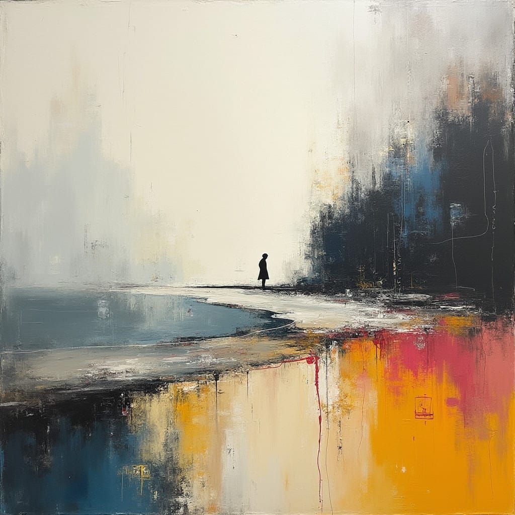 Abstract Surrealist Landscape in Muted Tones