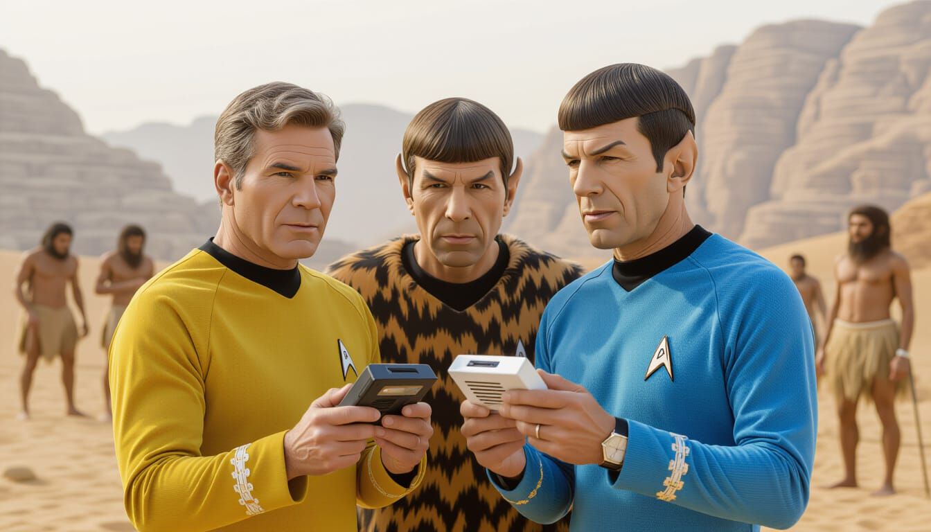 Kirk and Spock Explore Neanderthal Era with Scanner