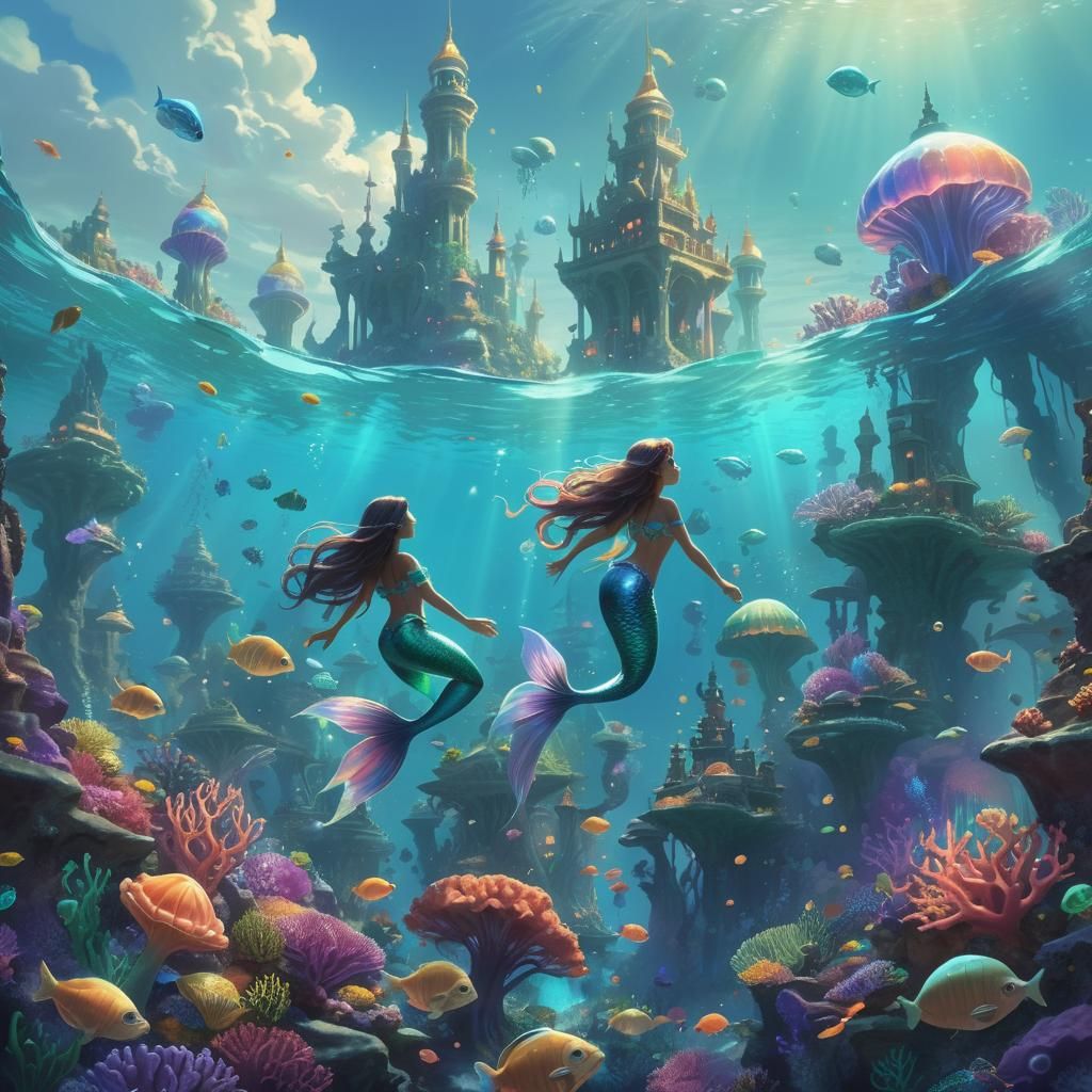 Atlantis Metropolis: Mermaids and Mermen in Vibrant Reef