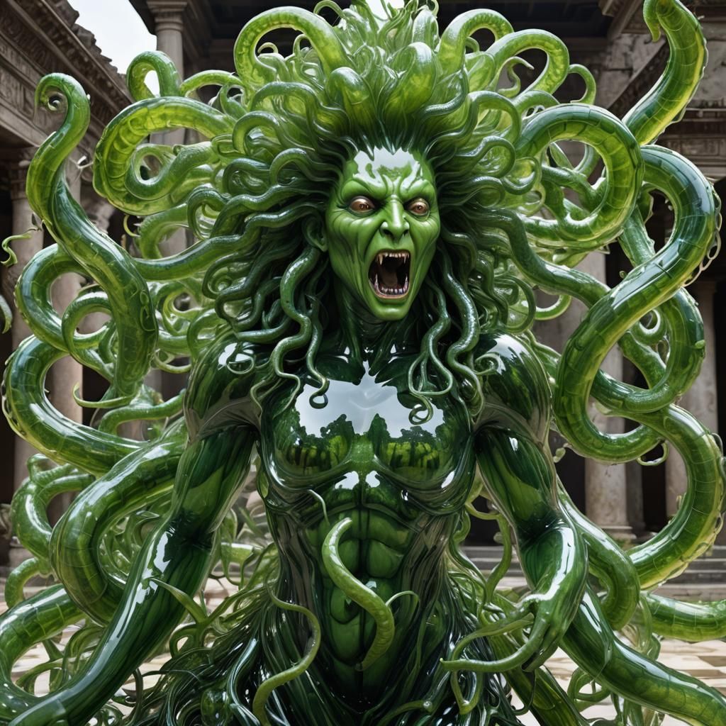 Blown Glass Medusa Sculpture in Unreal Engine 5