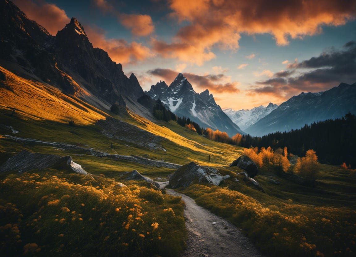 Detailed Mountain Landscape Photography in 16k Resolution