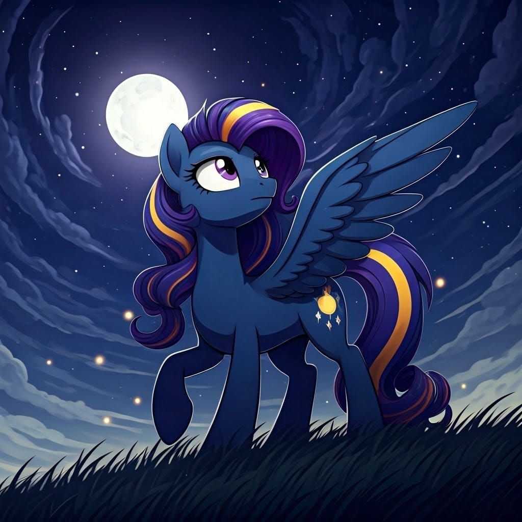 My Little Pony Pegasus Under Starry Sky