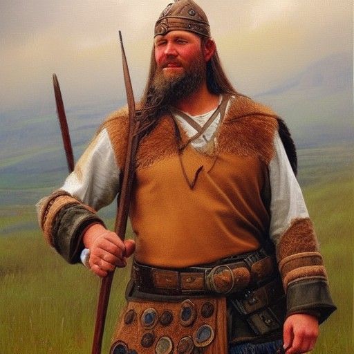 Swedish Viking in Oil Painting Style