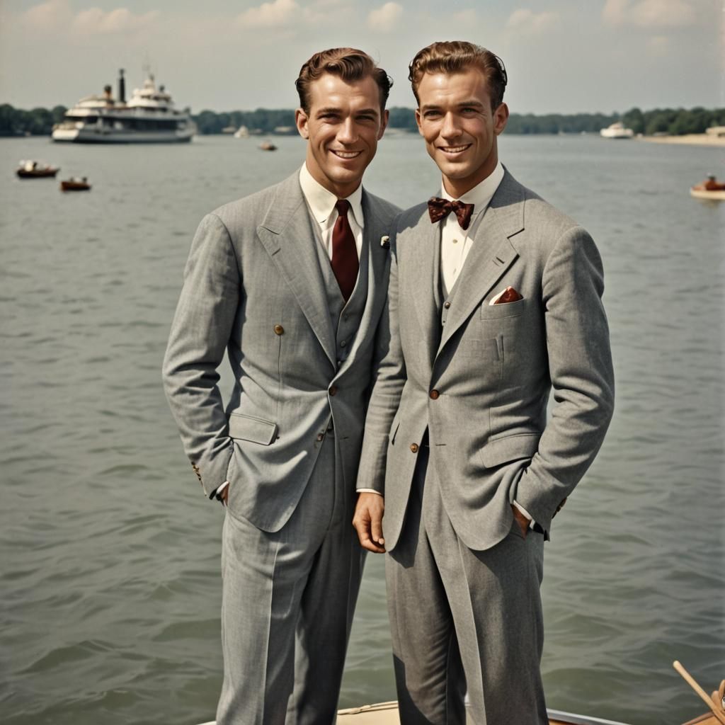 Two handsome 1940s men.