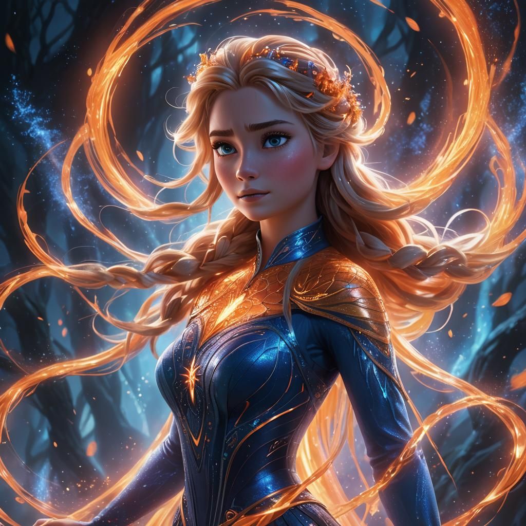 Spirit-Infused Elsa in Ethereal Fantasy Art