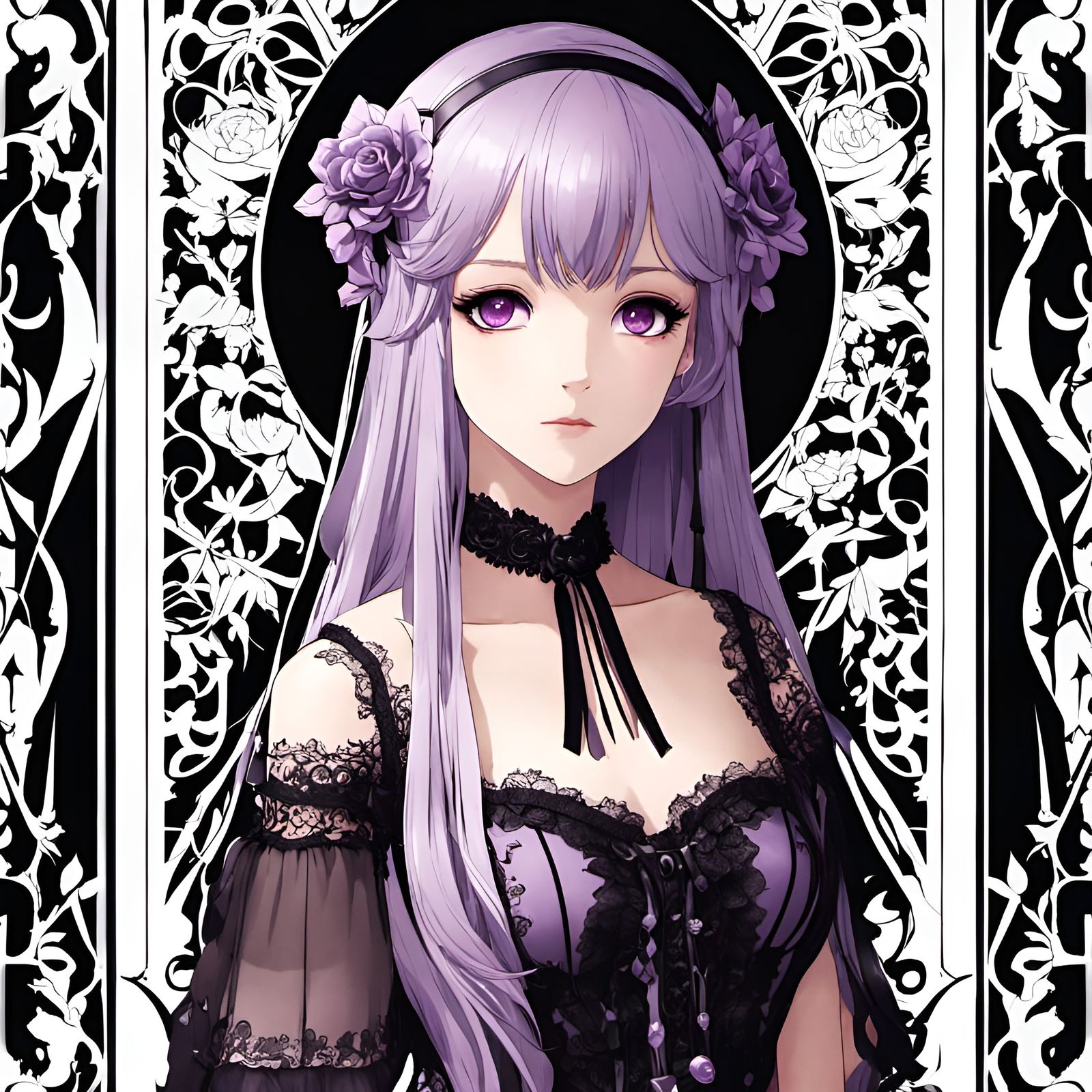 Gothic Anime Girl Avatar in Pixar Digital Art