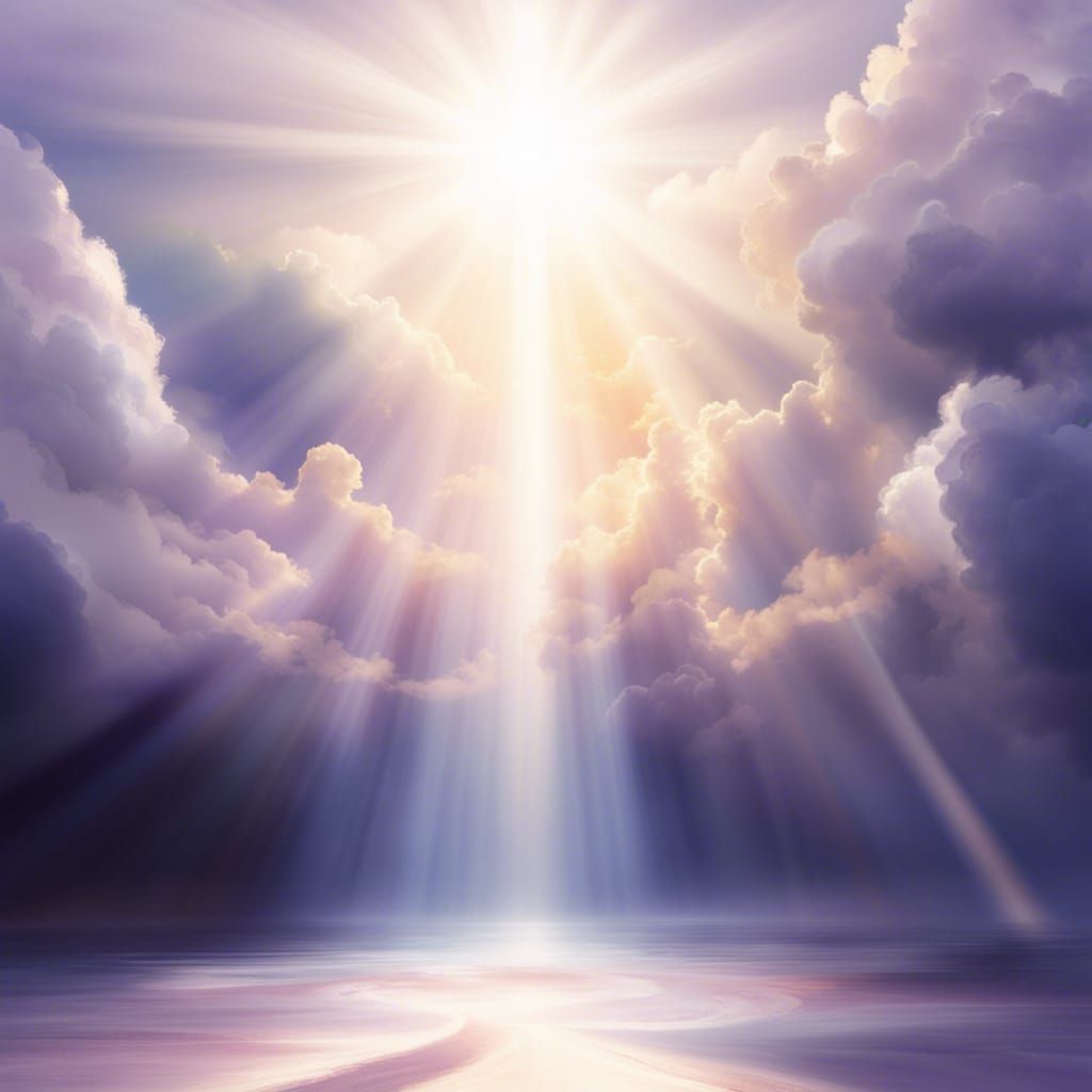 Divine Sunshine Beams Through Holy Clouds