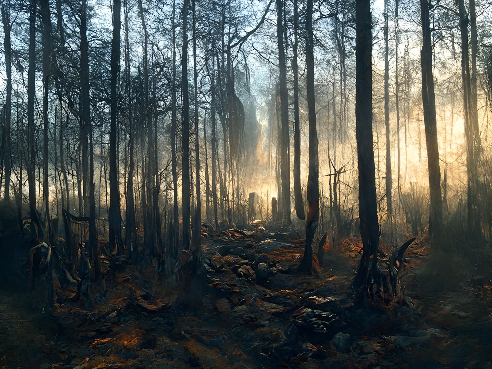 Infernal Forest Landscape of Terror: Post-Apocalyptic Horror