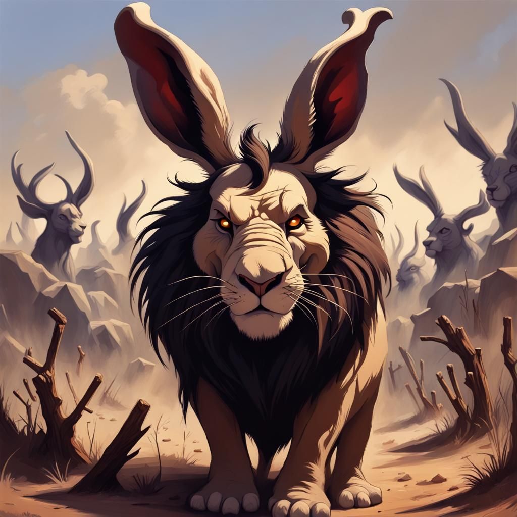Sinister Scar Jackalope in Disney Style