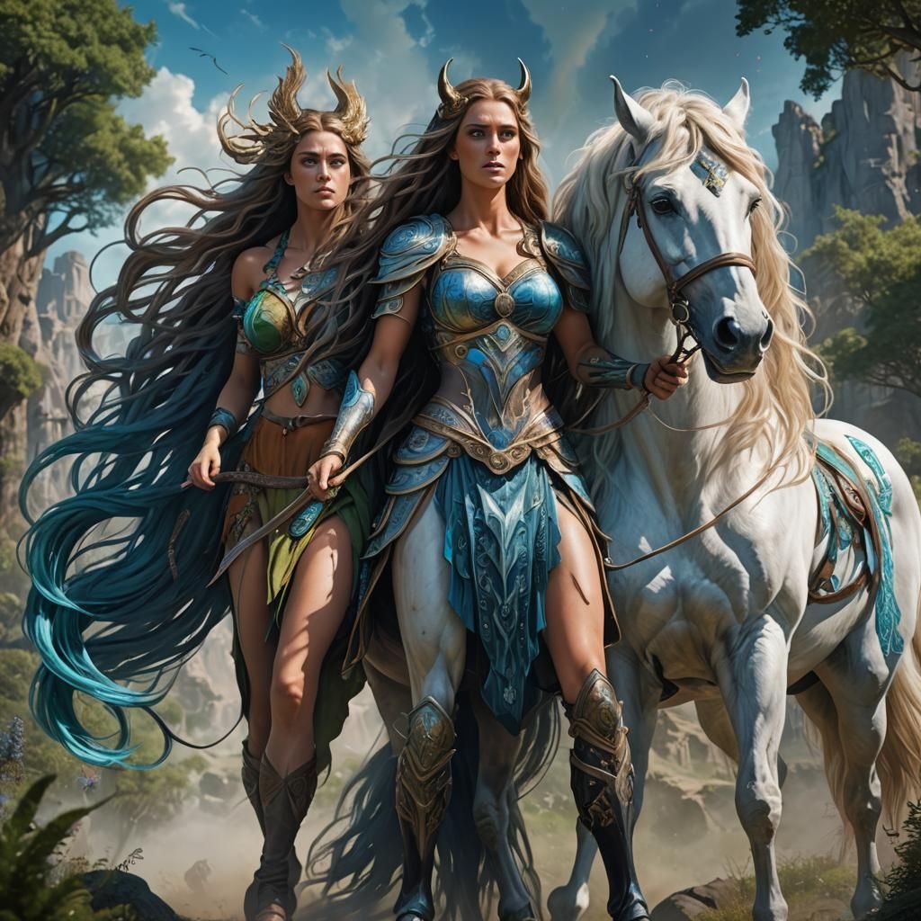 Stunning Centaur Woman with Iridescent Hair
