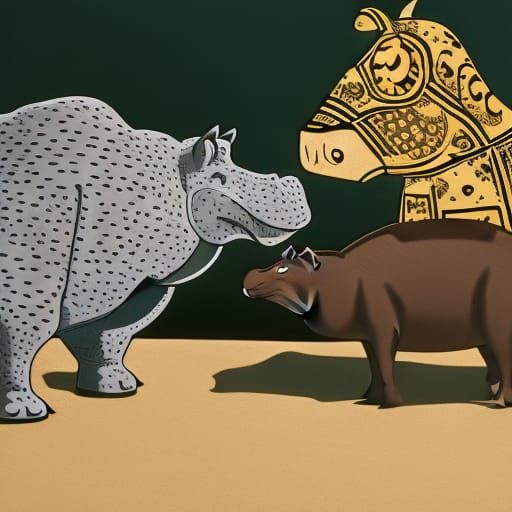 Hippo's Coffee Advice: Animal Supermarket Scene
