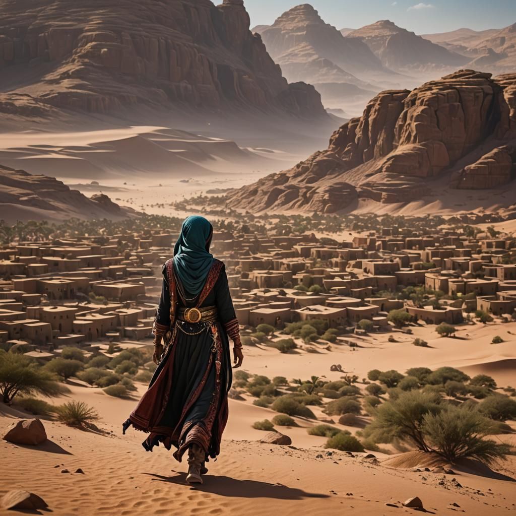 Detailed Matte Painting of a Bedouin Girl