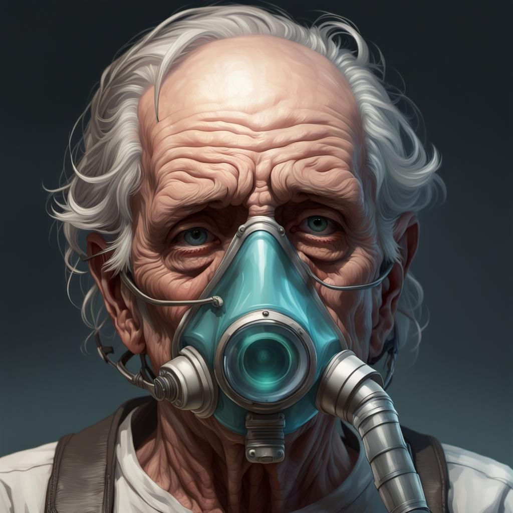 Ominous Dying Man Portrait in Hyperdetailed Style