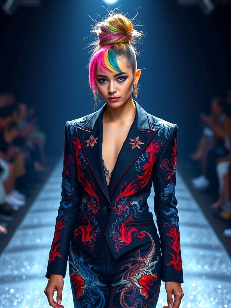 Rainbow Undercut Rebel in a Prism of Light