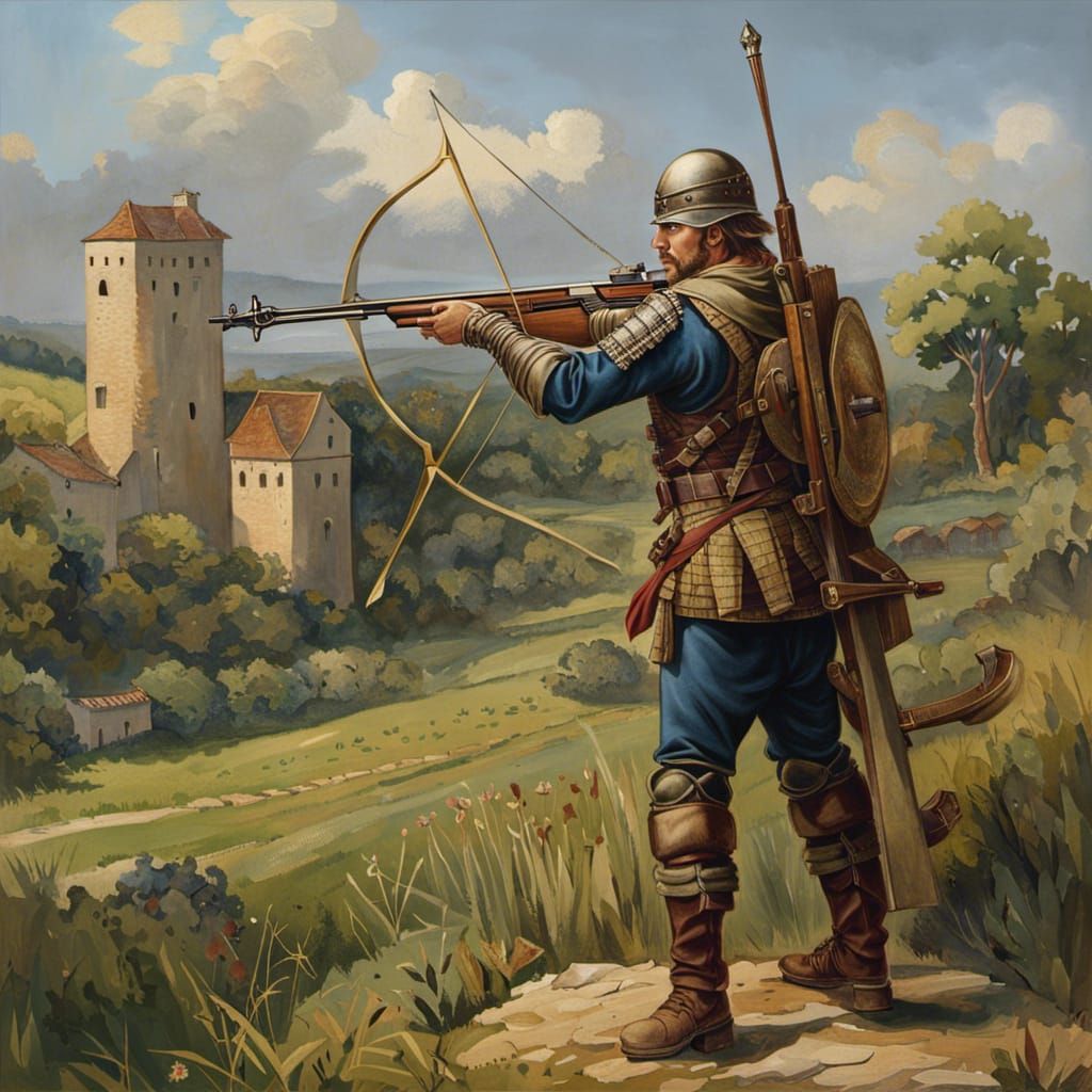 Medieval American Soldier with Crossbow
