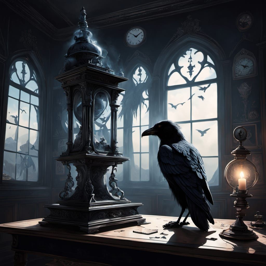 Gothic Dreamscape: A Raven's Melancholy