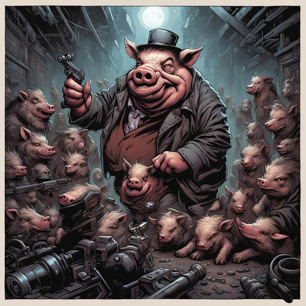 Hog Father Comic Book Art by Brooks and Mumford