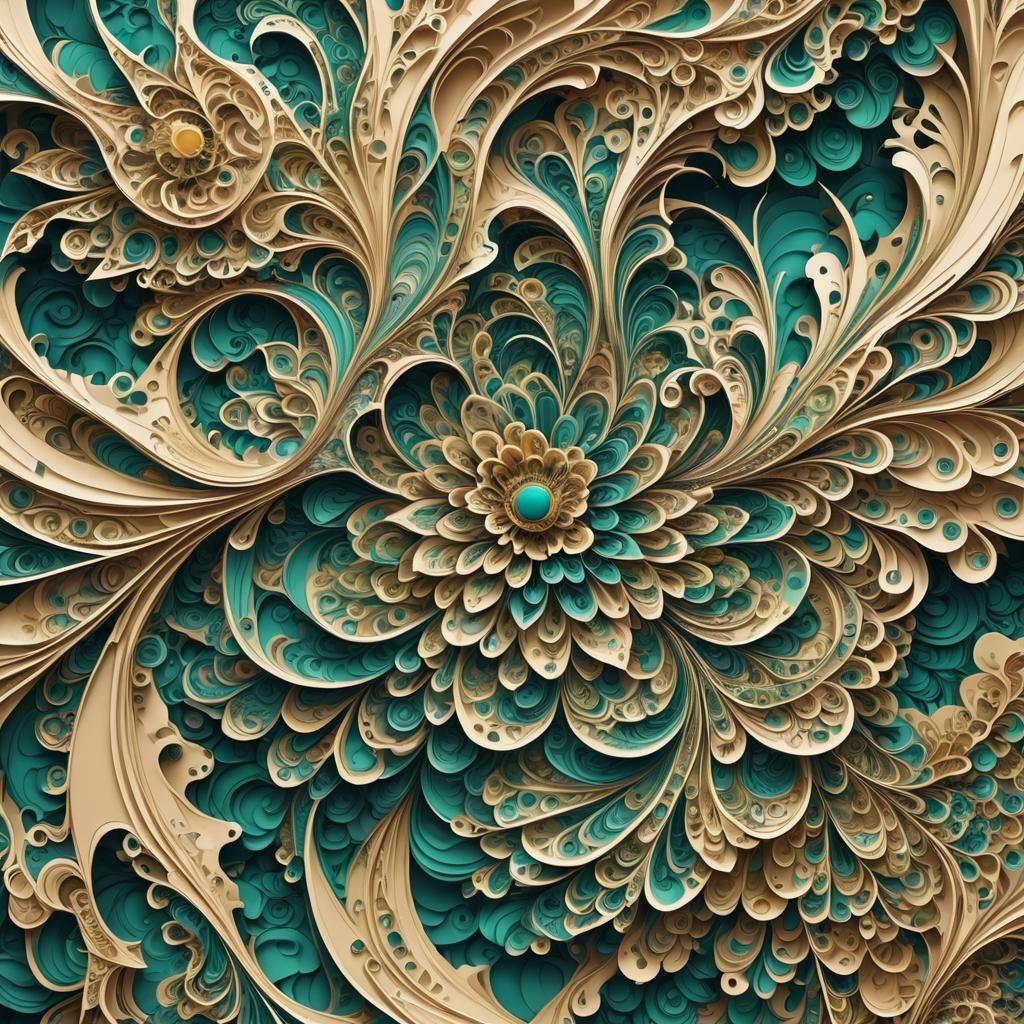 Abstract Tears with Fractal and Zentangle Elements