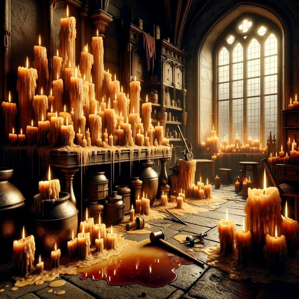Medieval Candle Maker's Workshop in Gothic Fantasy Style