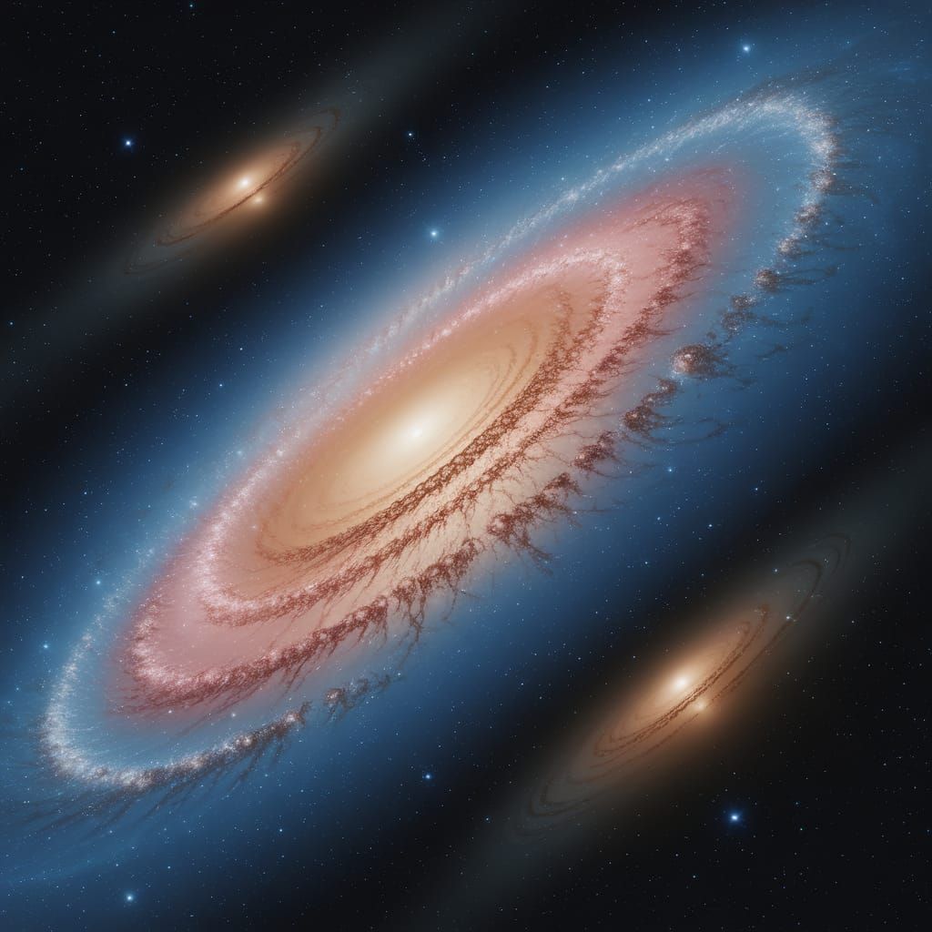 Distant Galaxies in Holographic Astral Illustration