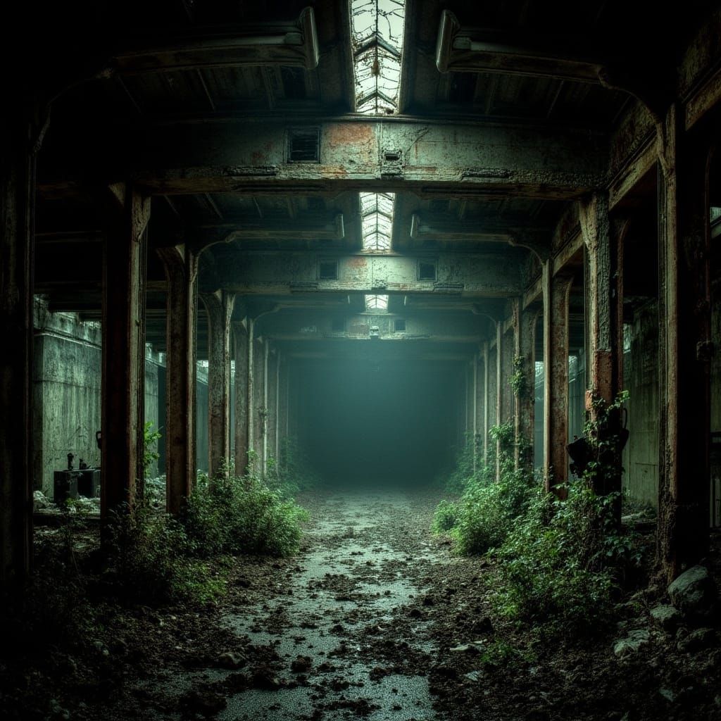 Abandoned Subway Station in Dystopian Style