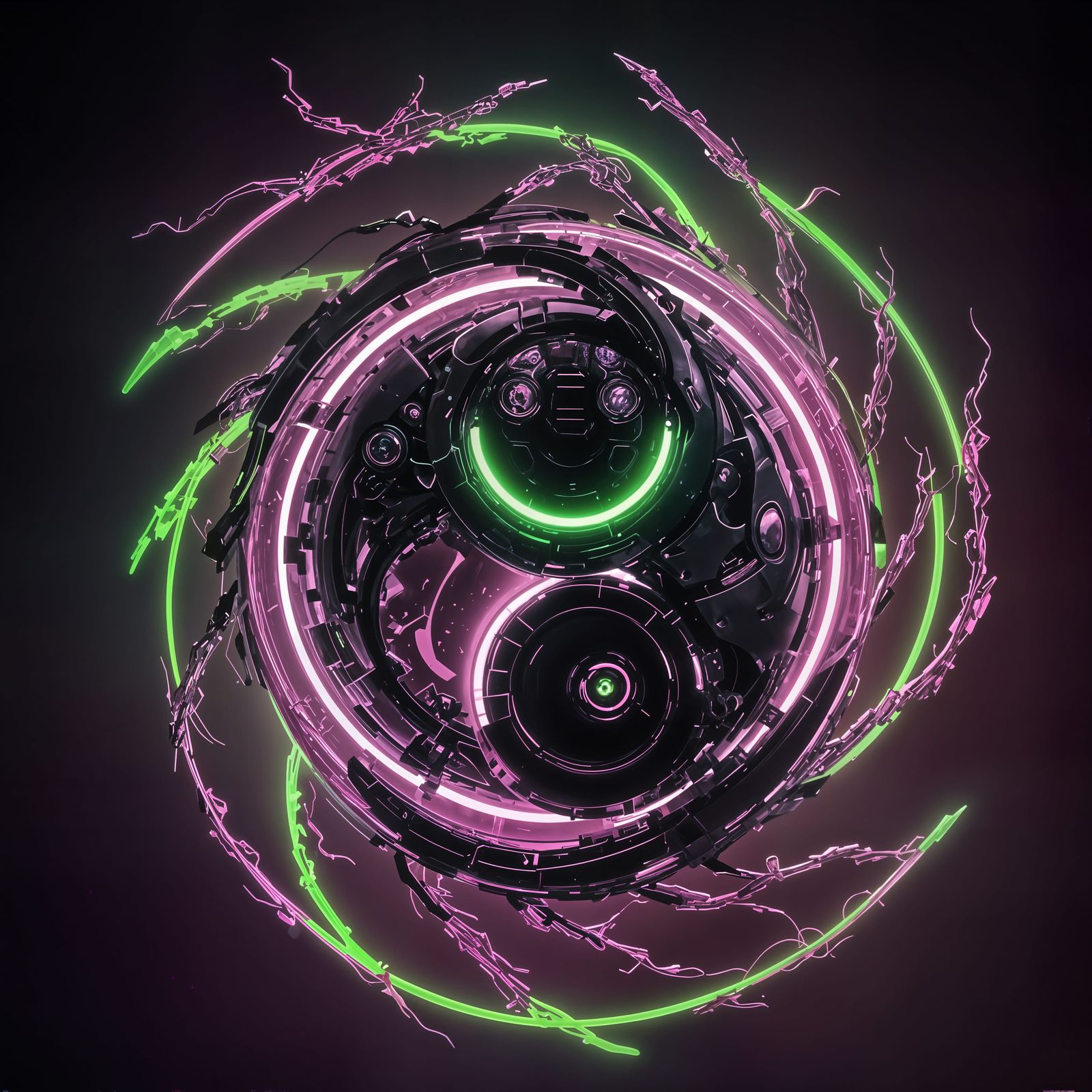 Robotic Yin Yang Entanglement in Neon Photons