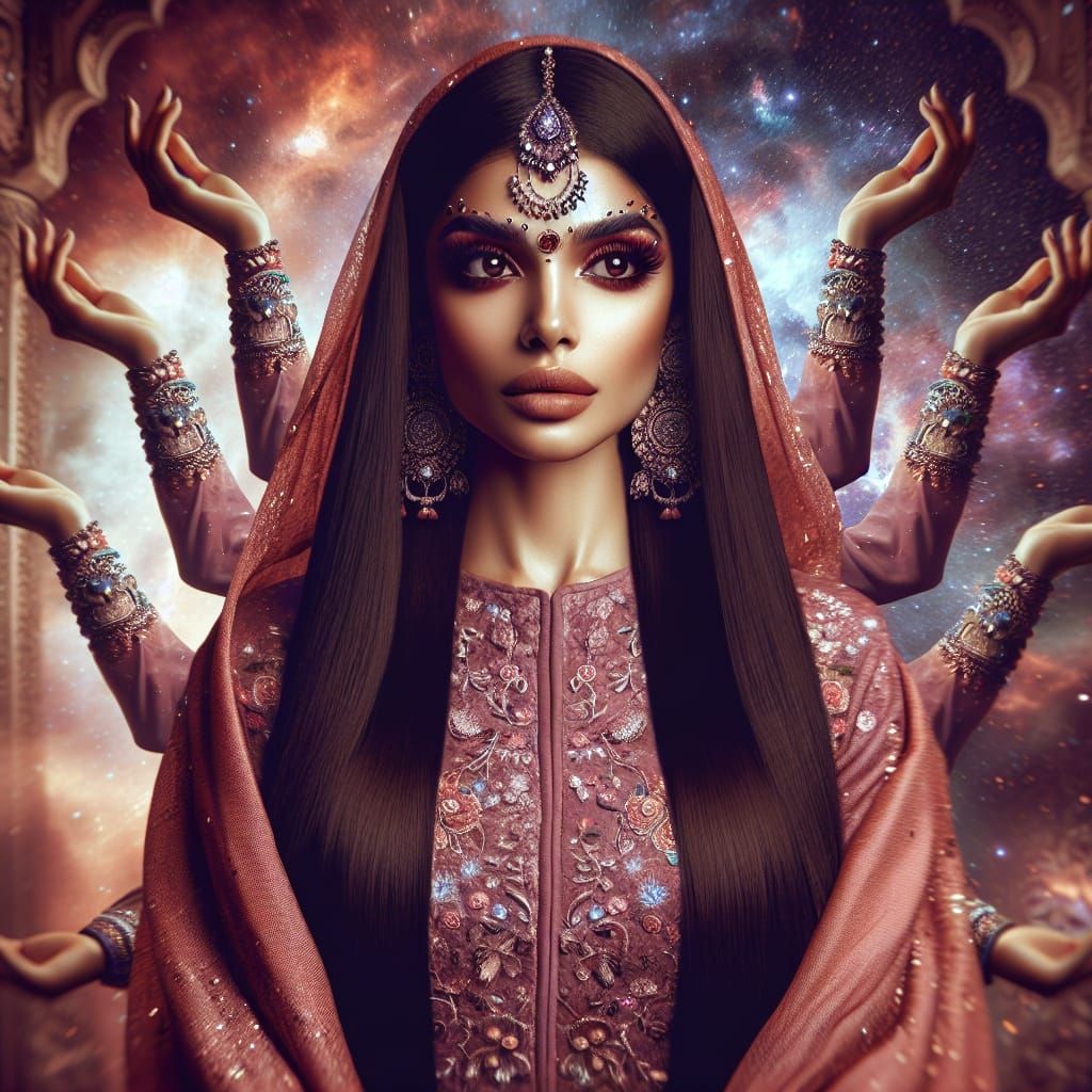 Punjabi Goddess Janguli in Maximalist Concept Art