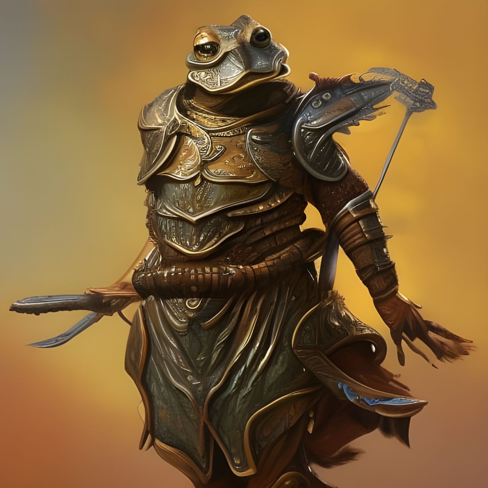 Armored Toad in Oil Painting Style