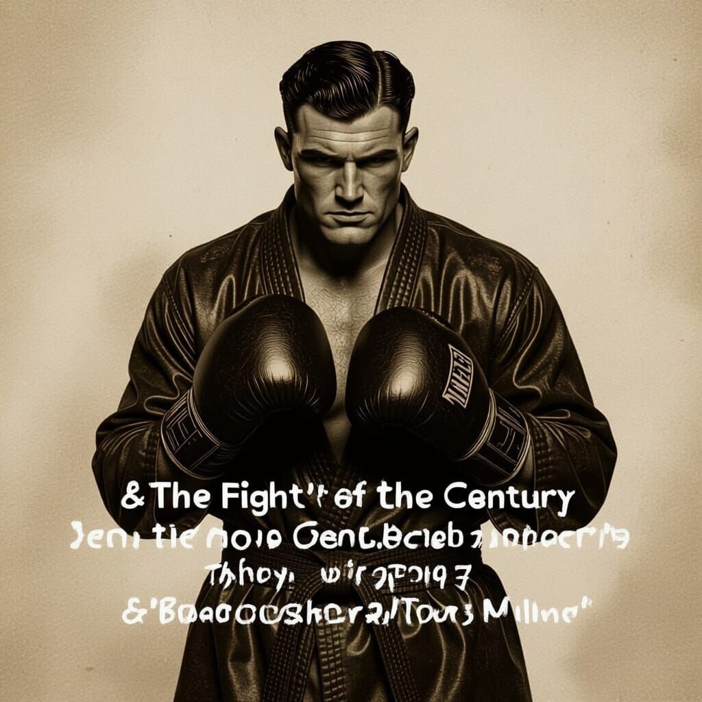 Rugged 1920s Boxer in Vintage Poster Style